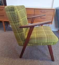 Pair of Danish Teak Leaning Chairs